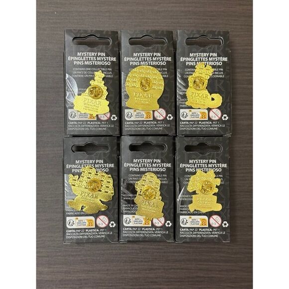 Loungefly Disney Pixar Characters Holiday Enamel Pin COMPLETE Set of 6 - Picture 2 of 4